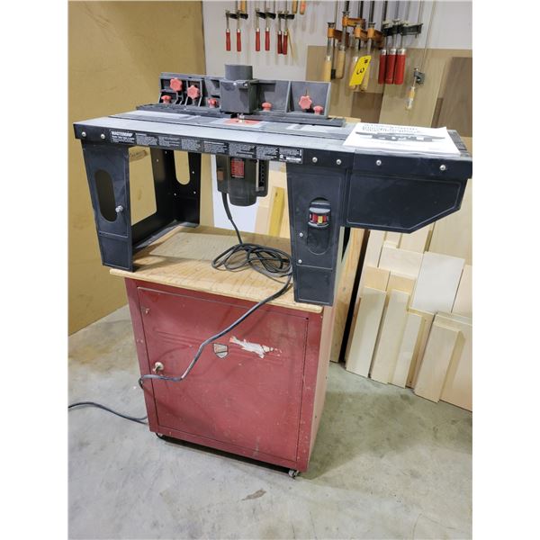Plunger Router and router table with stand and fence,  40" x 14"w x 41" high  110volt