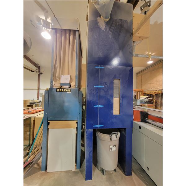 Belfab Dust Collector, model JNBM-OP, 3phase, 7.5HP, 18 filter bags, hopper bin