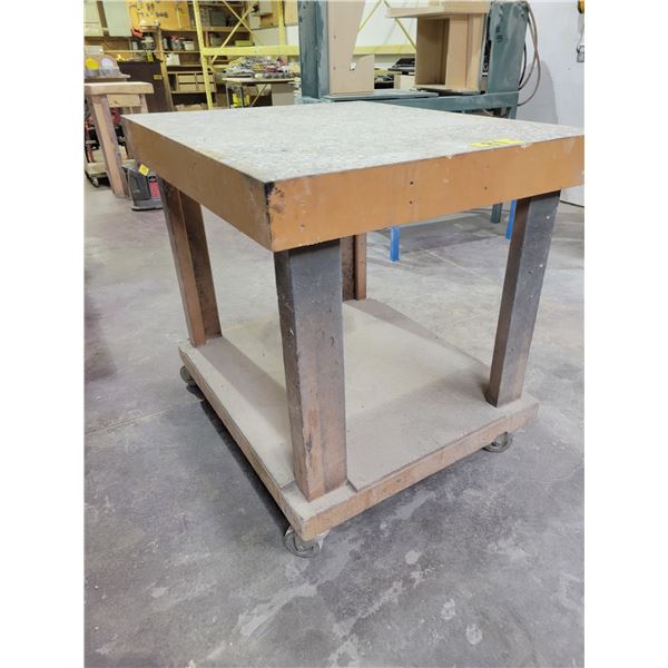 Rolling cart 31" x 37" x 35 high, arborite top