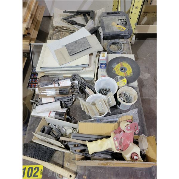 Cart, sandpaperr, lights and misc