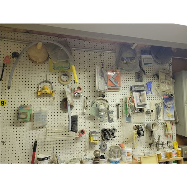 wall of misc supplies