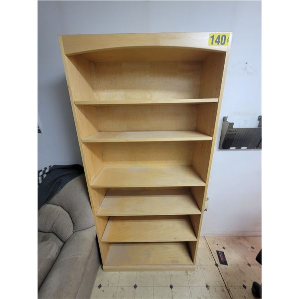 Maple bookcase 34' x 12" x 70"high , 6 shelves