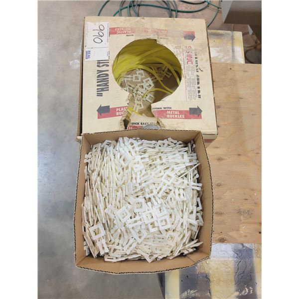 Banding material, 1/2" yellow strapping, plastic buckles