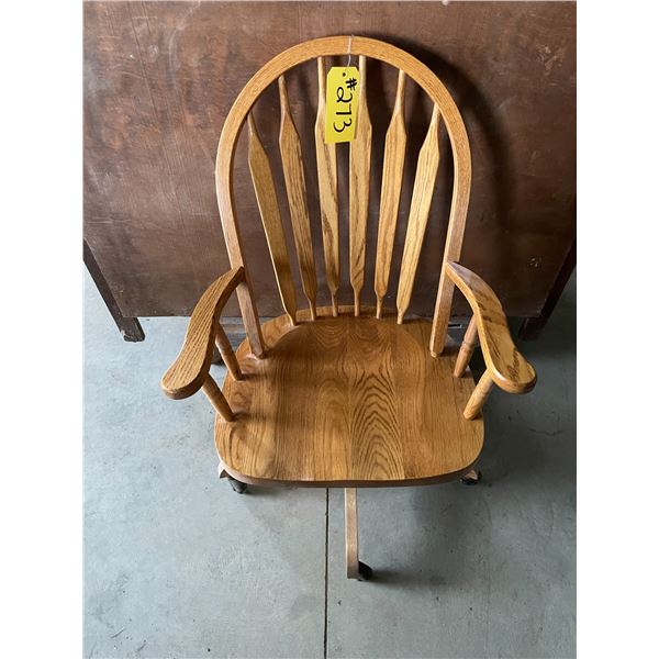 Antique side board, oak arrowback office chair