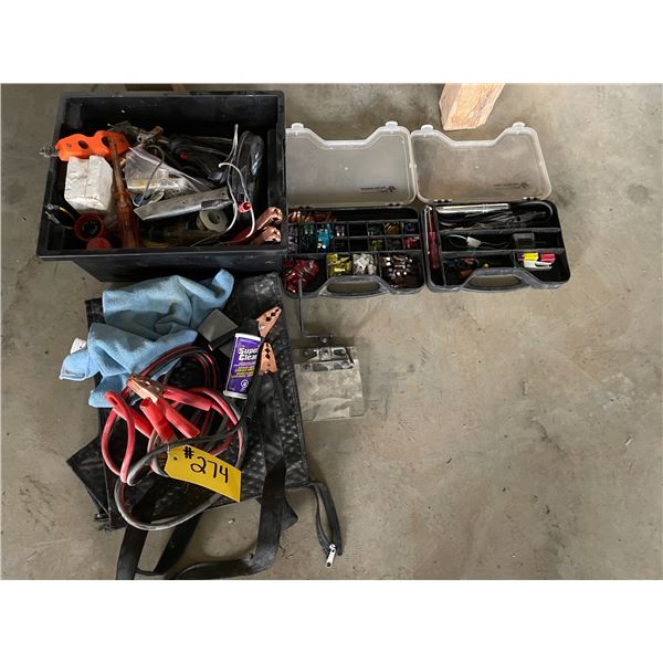 misc. auto fuses, booster cables