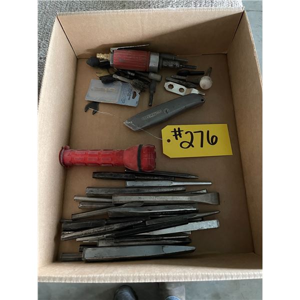 die grinder, chisels, misc