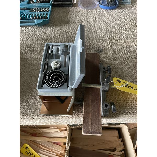 hole saw, square hole saw and bits