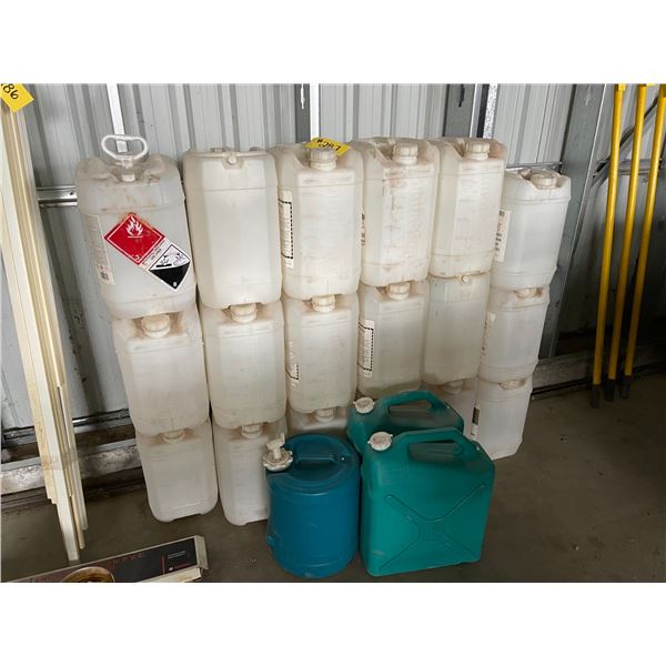 3 potable water jugs, 18 non potable water jugs