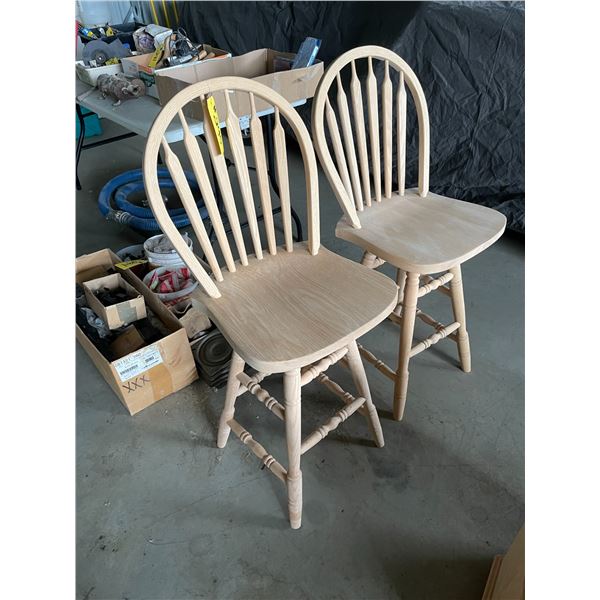 Selling all together-  2-24"oak arrowback swivel stools, unfinished
