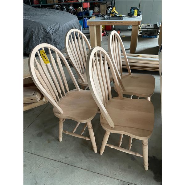 4 oak arrowback side chairs, unfinished