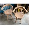 Image 1 : 2-24" oak captain swivel stools, unfinished