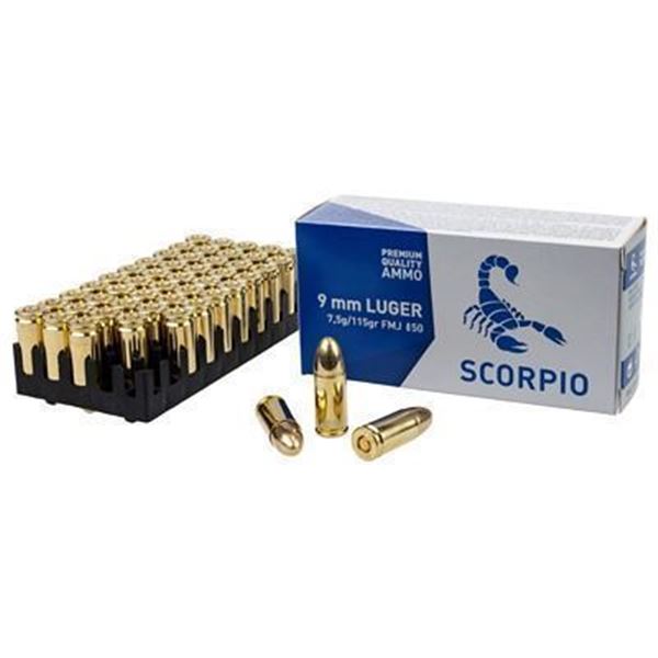 SCORPIO AMMO 9MM 115GR FMJ - 400 Rounds