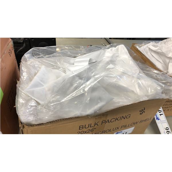 WHITE STANDARD MICROLUX POLYESTER PILLOW SHELL APPROX. 200 PCS