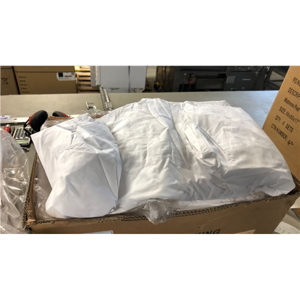 WHITE MICROLUX DOUBLE-XL MATTRESS PROTECTOR APPROX. 20 PCS