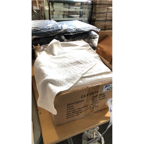 WHITE COTTON BATH MAT 50X75 CM APPROX. 30 PCS