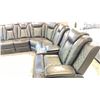 Image 2 : BLACK LEATHER SECTIONAL COUCH WITH POWER RECLINERS, CUP HOLDERS, AND USB TYPE-A PORTS