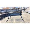 Image 3 : BLACK METAL PATIO TABLE WITH WOVEN DESIGN AND UMBRELLA HOLE (72"W 42"D 28.5"H)