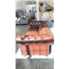 Image 2 : 3 SEAT DARK BROWN TUFTED LEATHER COUCH (95"W 38"D 32"H)