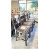 Image 2 : 4 DARK BROWN COUNTER HEIGHT WOODEN CHAIRS WITH MATCHING CUSHIONS