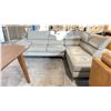 Image 2 : GREY LEATHER SECTIONAL WITH ADJUSTABLE HEADRESTS (103"W 85"D 36"H)