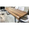 Image 2 : SOLID BUTCHER BLOCK DINING TABLE WITH METAL LEGS (92"W 34"D 30.5"H)