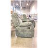 Image 8 : LOWEN GREEN 3 SEAT PLUSH FABRIC CUSHION RECLINER COUCH (77"W 36"D 38.5"H) WITH