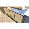 Image 2 : DARK BROWN WOODEN CREDENZA WITH 4 RATTAN DOORS (72"W 18"D 31"H)