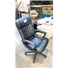 Image 2 : BLACK LEATHER ADJUSTABLE MOBILE OFFICE CHAIR (STYLE 2)