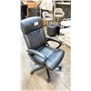 Image 2 : BLACK LEATHER ADJUSTABLE MOBILE OFFICE CHAIR (STYLE 2)