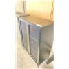 Image 2 : BLACK WOODEN FLOOR CABINET WITH RATTAN DOORS (35.5"W 18"D 48"H)