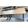 Image 2 : WOOD PATTERN MANUAL HEIGHT ADJUSTABLE SIT/STAND DESK (63"W 31.5"D 28"H)