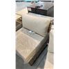 Image 2 : 2 BEIGE WICKER STYLE PATIO CHAIRS WITH MATCHING CUSHIONS (28"W 32.5"D 29.5"H)