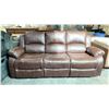 Image 1 : DARK BROWN LEATHER 3 SEAT RECLINER COUCH (82"W 34"D 38"H)