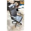 Image 2 : BLACK LEATHER ADJUSTABLE MOBILE OFFICE CHAIR (STYLE 3)