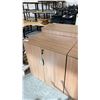 Image 2 : BROWN WOOD PATTERN 2 DOOR FLOOR CABINET WITH BUILT IN LOCK, COMES WITH KEYS (35.5"W 22"D 37.5"H)