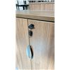 Image 3 : BROWN WOOD PATTERN 2 DOOR FLOOR CABINET WITH BUILT IN LOCK, COMES WITH KEYS (35.5"W 22"D 37.5"H)
