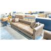 Image 2 : DARK BROWN BUTTON TUFTED FABRIC WITH NAILHEAD TRIM LOUNGING COUCH (2 PIECES, LEFT AND RIGHT)