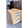 Image 2 : NATURAL WOOD PATTERN MOBILE PEDESTAL WITH BUILT IN COMBINATION LOCK