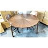 Image 2 : DARK BROWN WOODEN 54" ROUND TABLE