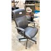 Image 2 : BLACK LEATHER ADJUSTABLE MOBILE OFFICE CHAIR (STYLE 1)