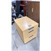 Image 2 : NATURAL WOOD PATTERN MOBILE PEDESTAL WITH BUILT IN COMBINATION LOCK