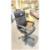 Image 2 : BLACK LEATHER ADJUSTABLE MOBILE OFFICE CHAIR (STYLE 2)