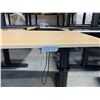 Image 2 : WOOD PATTERN ELECTRIC HEIGHT ADJUSTABLE SIT/STAND CORNER DESK WITH NEUTRAL ACCENTS
