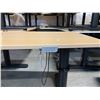 Image 2 : WOOD PATTERN ELECTRIC HEIGHT ADJUSTABLE SIT/STAND CORNER DESK WITH NEUTRAL ACCENTS