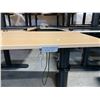Image 2 : WOOD PATTERN ELECTRIC HEIGHT ADJUSTABLE SIT/STAND CORNER DESK WITH NEUTRAL ACCENTS
