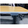 Image 2 : WOOD PATTERN ELECTRIC HEIGHT ADJUSTABLE SIT/STAND CORNER DESK WITH WHITE ACCENTS