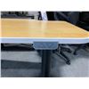 Image 2 : WOOD PATTERN ELECTRIC HEIGHT ADJUSTABLE SIT/STAND CORNER DESK WITH WHITE ACCENTS