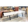 Image 2 : WHITE ENGINEERED WOODEN CONFERENCE TABLE WITH METAL BASE D60" X W144" X H29"