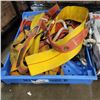 Image 1 : TRAY OF ASSORTED FALL ARREST SAFETY GEAR AND BELTS, LANYARDS ETC