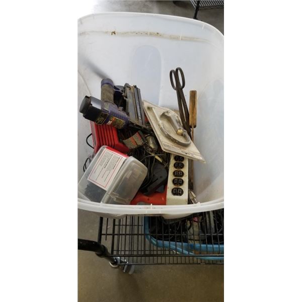 DRILL WITH CHARGER, NAIL GUN, TIRE INFLATER AND SCREWS